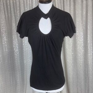 Body Central Black Keyhole Women's Tee